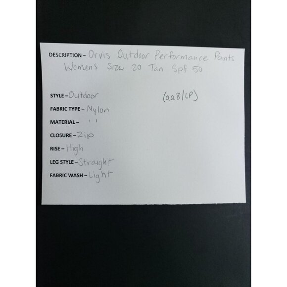 Orvis Outdoor Performance Pants Women's Size 20 Tan SPF 50 - Picture 9 of 9